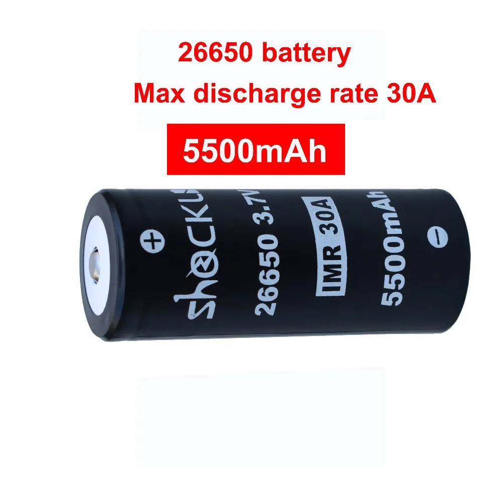 26650 аккумулятор Shockli 3,7 V 5500mAh Высокая емкость 30A литиевая аккумуляторная батарея для высокой мощности фонарь светильник светодиодный светильник вспышка