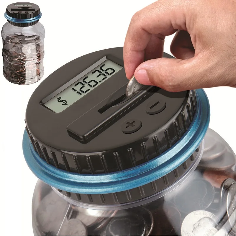 

Piggy Bank Counter Coin Electronic Counting Digital LCD Counting Coin Money Saving Box Jar Coins Storage Box For USD/EURO/Pound