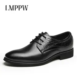 Новый бренд Дизайн Для Мужчин's Обувь в деловом стиле чёрный; коричневый острым Оксфордские ботинки на шнуровке мужские туфли на плоской