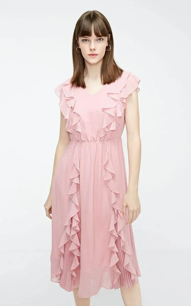 Vero Moda Новое Женское винтажное плиссированное платье в горошек с v-образным вырезом | 31927B562