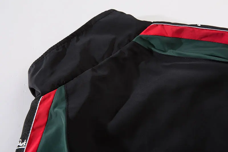 Sleeve Ribbon Color Block Zip Track Jackets 10