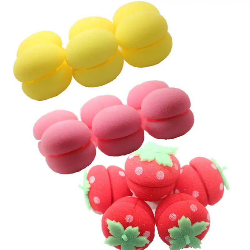 Lovely 6Pcs Soft Balls Sponge Hair Care Curler Rollers Women DIY