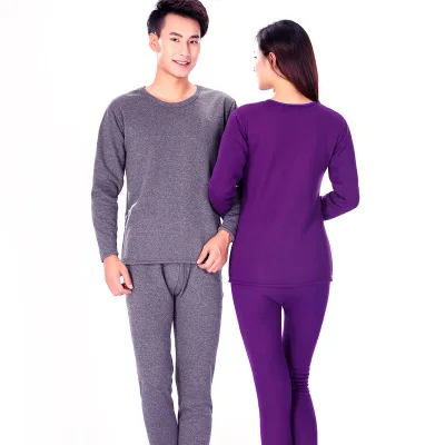 

2020 Winter Lover Thermal Underwear For Women Men Pure Color Warm Cashmere Long Johns Velvet Thick Second Thermal Female Skin
