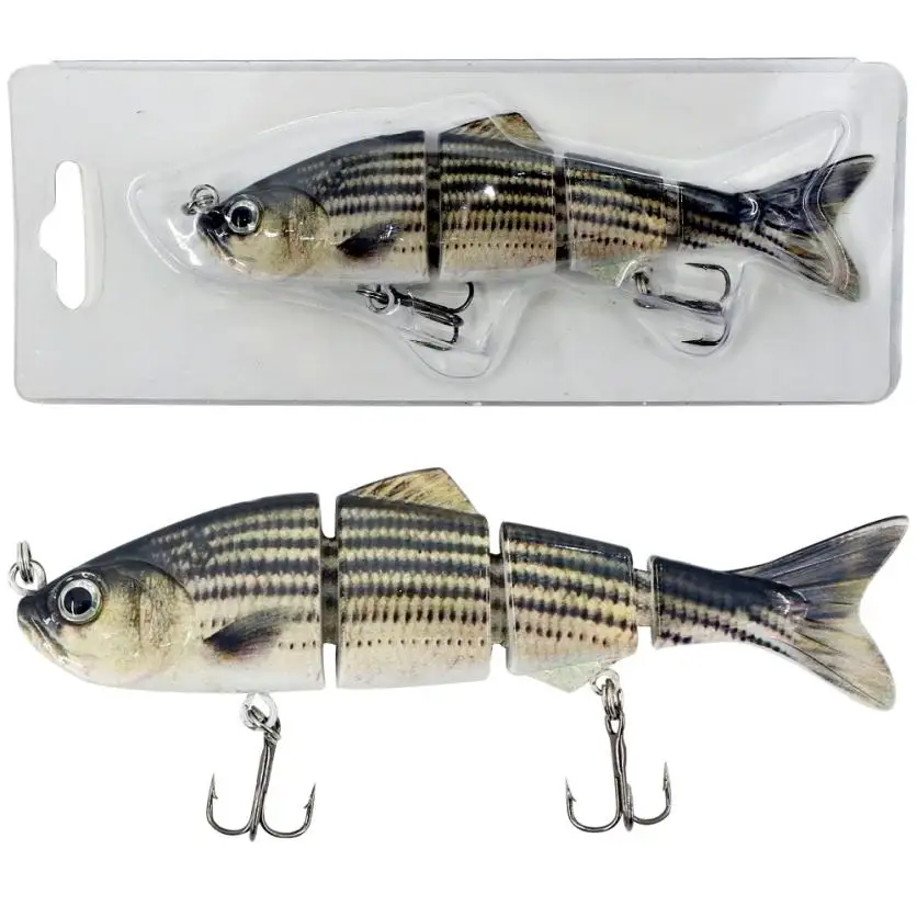  3D ABS Material 4/6/8 Hard Multi Jointed Fishing Lure Bait S-swimming Bass Trout Fishing Eyes Vivid