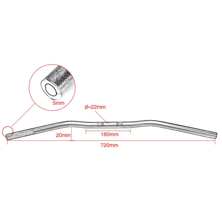 22 мм Универсальный мотоциклетный руль для мотоцикла, руль для мотоцикла, руль для мотоцикла из алюминиевого сплава, руль для мотоцикла, Ретро Скутер, черный для Harley