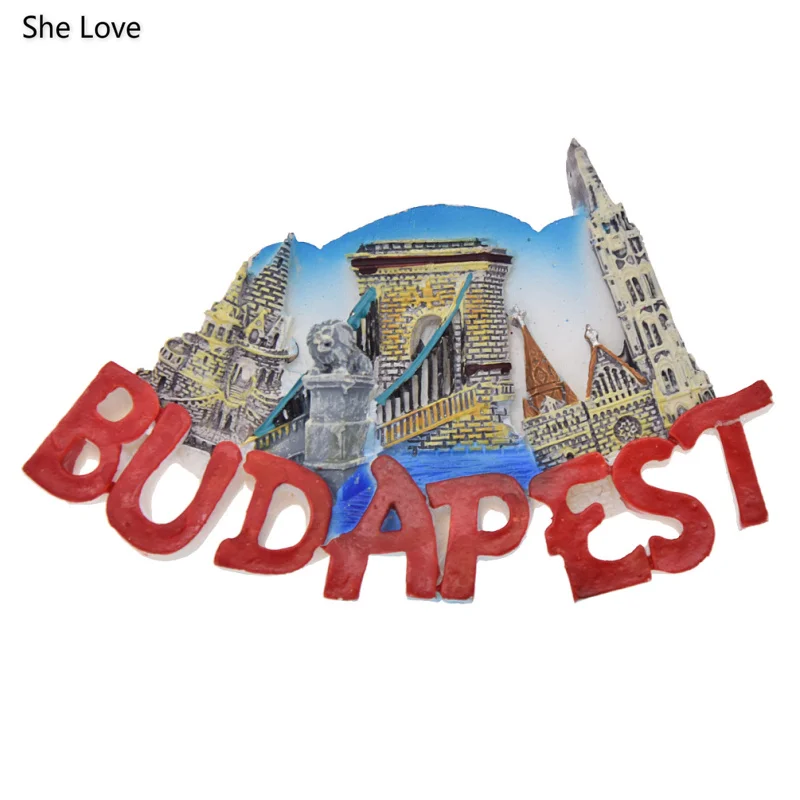 She Love Budapest, Венгерская смола, 3D Магнитная Наклейка на холодильник, подарок для путешествий, сувенирное украшение - Цвет: 2