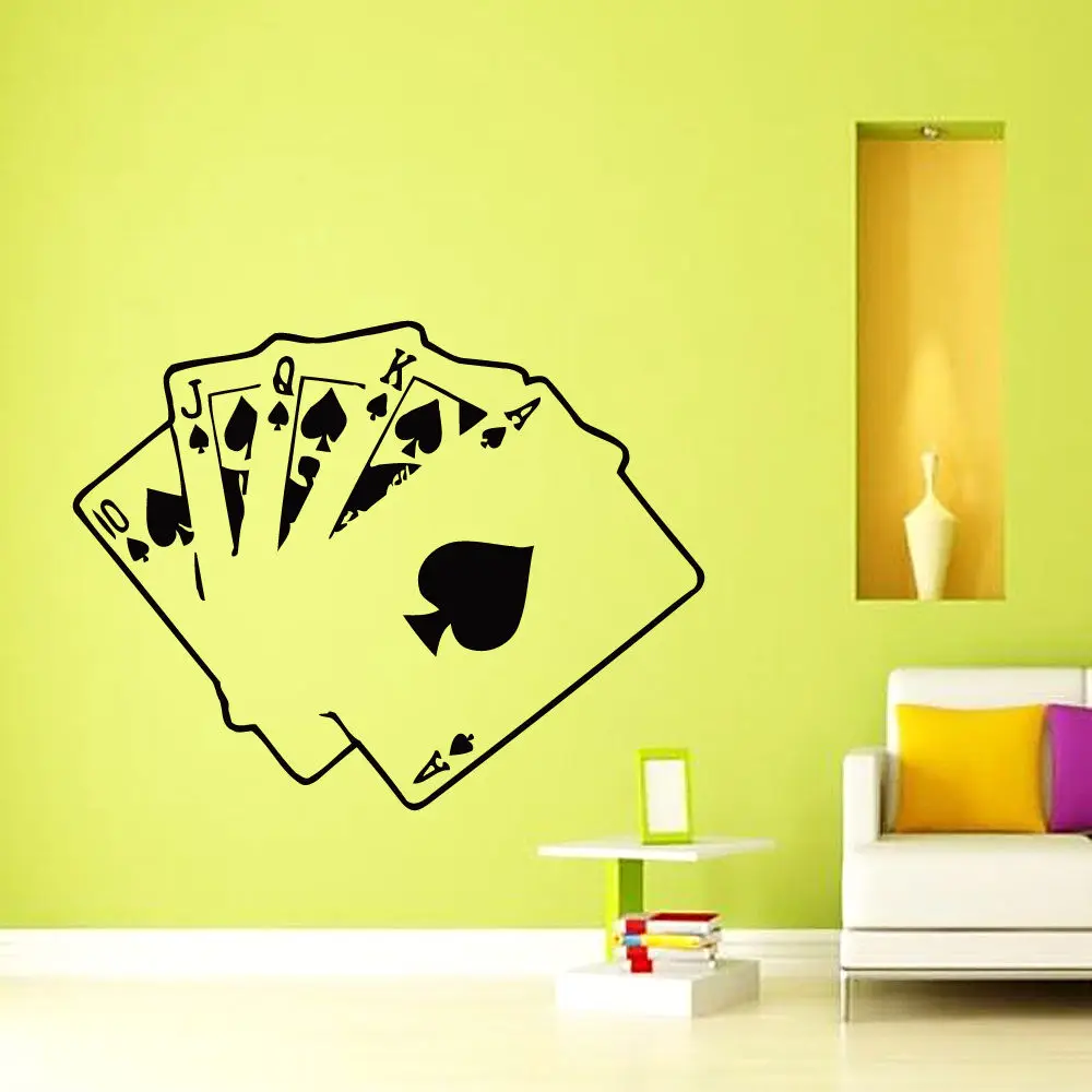 decals cards poker casino decal vinyl sticker home decor bedroom free shipping wall decoration modern design - Wall Designs Stickers decals cards poker casino decal vinyl sticker home decor bedroom free shipping wall decoration modern design - Wall Designs Stickers