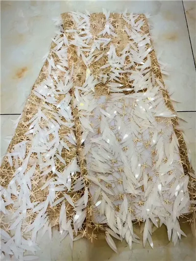 Африканский тюль кружева вышивка нигерийские Блестки Ткань для праздничного платья, нигерийские Свадебные Кружева - Цвет: 6