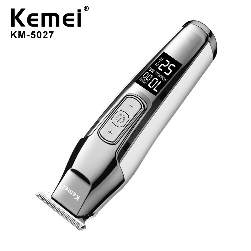 

JuneJour Drop shipping Kemei-5027 USB Rechargeable Electric Hair Clipper Stainless Steel Cutter Head Display New Modeling Tool