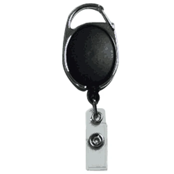 

Affordable 5 Pack Black Retractable Badge Reels with Key Ring and Badge Strap for ID Badge Holders, Key Cards
