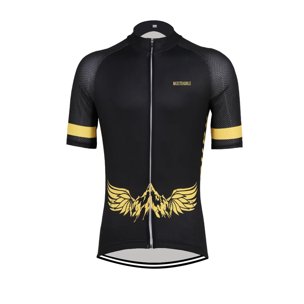 

New Summer Breathable Cycling Jersey Men Bike Clothing Wear Bike Road Mountain Race Fashion Black Cycling Clothing Customized