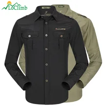 LoClimb, Мужская съемная быстросохнущая походная рубашка, мужские военные уличные спортивные рубашки, мужская рубашка для альпинизма, треккинга, рыбалки, AM338