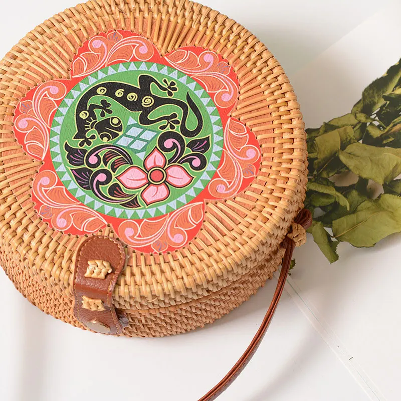 

Sac Femme Women Rattan Bag Summer Beach Bags Women Rattan Shoulder Bag Handmade Handbags Ladies Messenger Bags Female Handbag