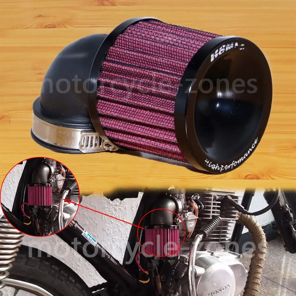 

Black 45mm - 48mm Universal Motorcycle Air Intake Flow Filter Cleaner For Bobber Chopper Cruiser