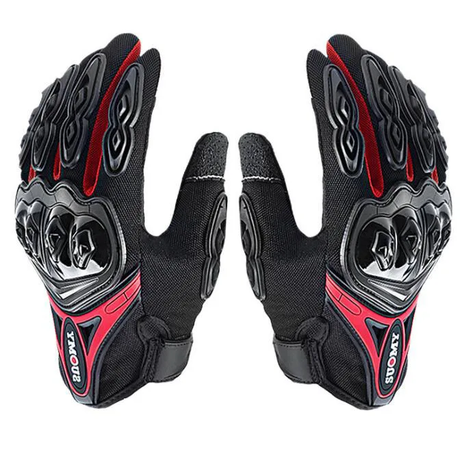 SUOMY мотоциклетные перчатки с сенсорным экраном Guantes Moto rbike rcycle Racing перчатки для езды на мотоцикле полный палец - Цвет: SU-10 Red