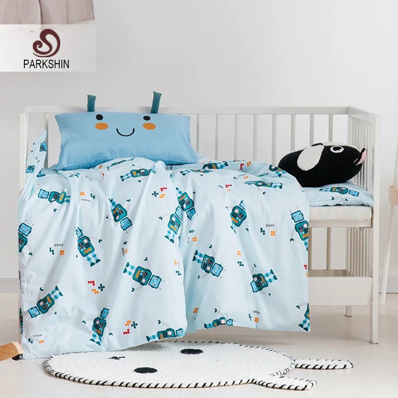 

Parkshin Child Cartoon Antenna Baby Blue Active Printing Bedding Set 100% Cotton Soft Protect Kids Skin Comfortable Bedspread