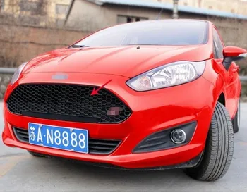 

Free shipping plastic chrome Grill front around of the adjustment Racing racks cut to FOR Fiesta 2013-2014 holiday