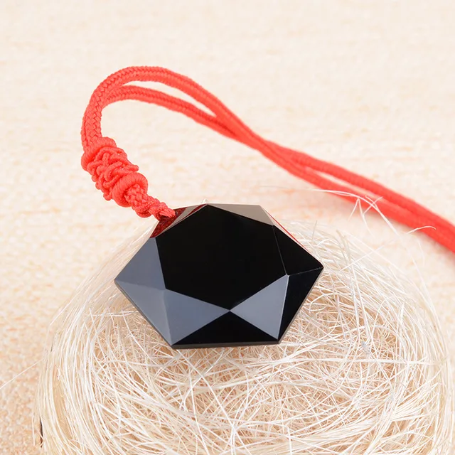 натуральный черный обсидиан энергетический камень шестиконечная фотография