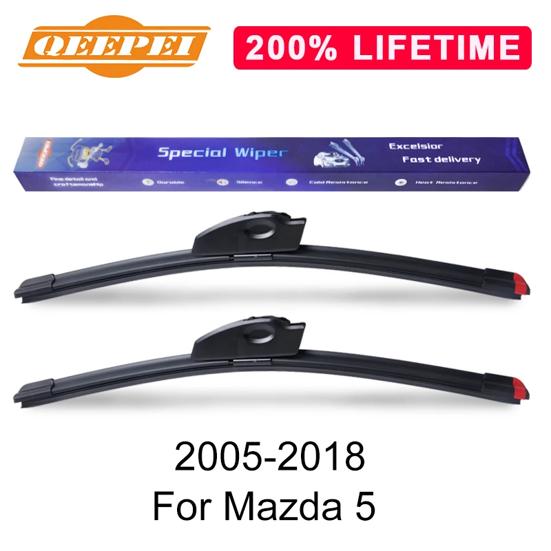 QEEPEI Replace Wiper Blade For Mazda 5 2005 2018 Silicone Rubber