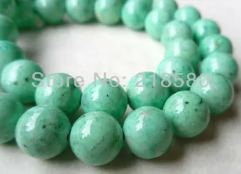 

H-FB02 5 strands/lot 15.5 inch Round Beads Green Fossil Riverstone Beads 6mm 8mm 10mm 12mm