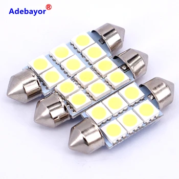 

wolesale 10X 41mm 5050 6 SMD LED Car Dome Festoon Interior Light Bulb Auto Car Festoon LED Roof Light Xenon white 12V work lamp