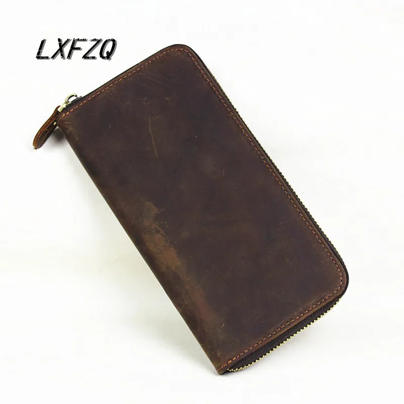 

2018 new Genuine Crazy Horse Cowhide Leather Men Wallet Short Coin Purse Small Vintage Wallet Brand High Quality Designer