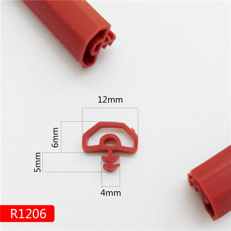 Новое поколение Силиконовое резиновое уплотнение в головке лубрикатора полоски Краш звукоизоляционные двери стринги прокладки двери/окна герметичный слот тип квадратный Премиум - Цвет: Red brown 12x6mm