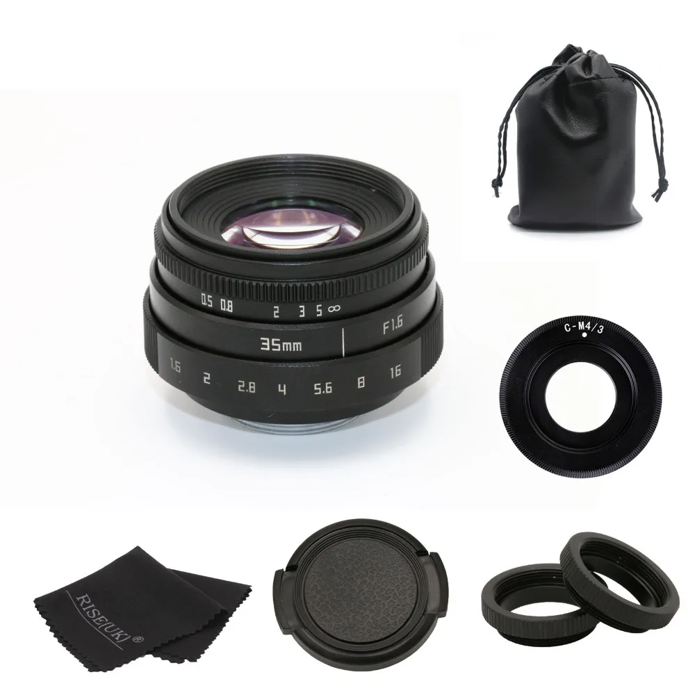  new arrive FUJIAN 35mm f1.6 C mount camera CCTV Lens II for M4/3 / MFT Mount Camera & Adapter black - 32836631712