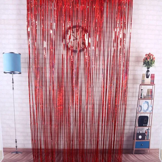 Door Wall Foil Curtains Fringe Garlands  Ribbons Backdrop Curtains 2m*1m Wedding Birthday Party Event Home Room Decor F608