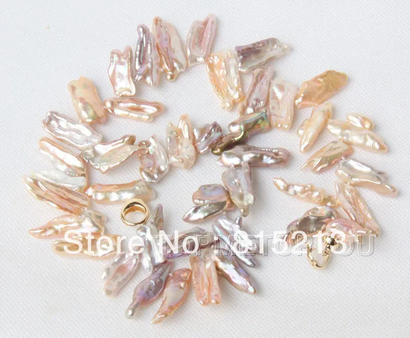

ddh00989 Stunning 30mm Baroque natural pink purple Reborn Keshi pearls necklace