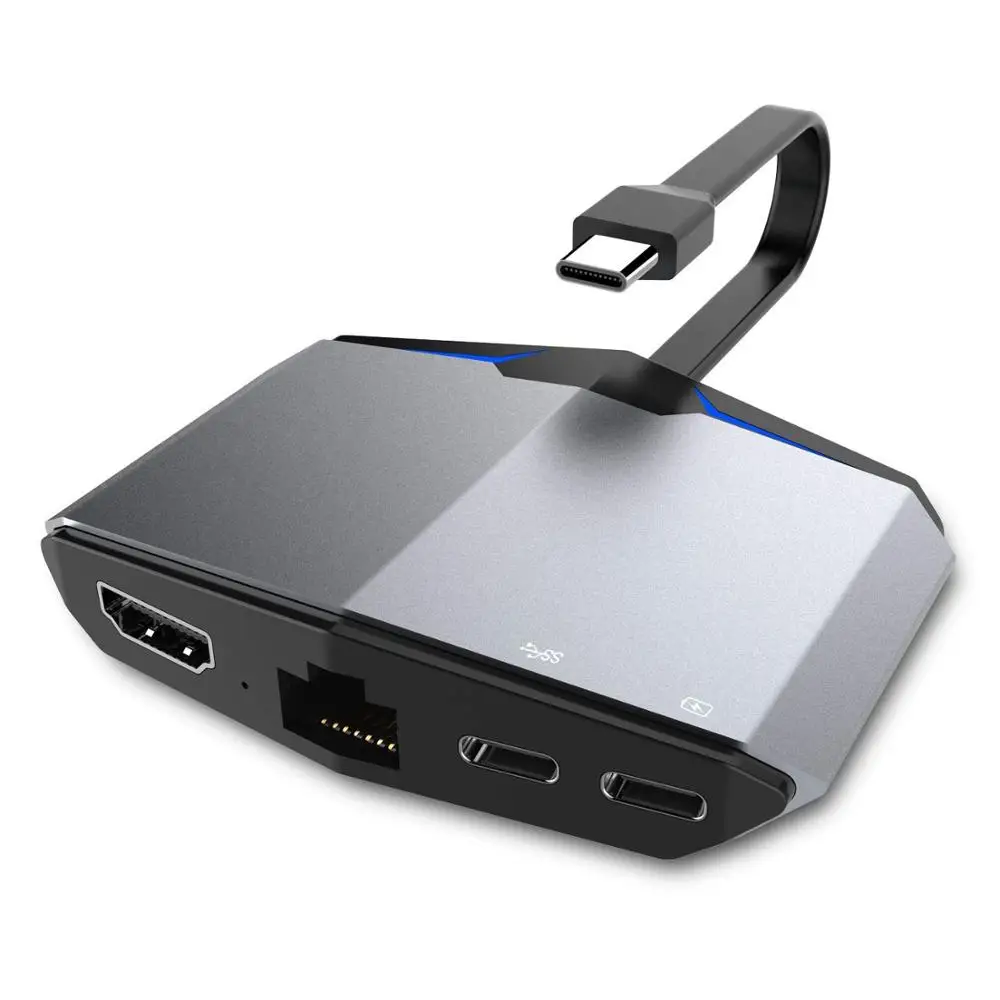 LTGEM USB HUB C type-C к HDMI+ Rj45+ 2 USB 3,0+ 2 USB 3,1 адаптер док-станция для MacBook Pro Аксессуары USB 3,1 USB 3,0 USB концентратор