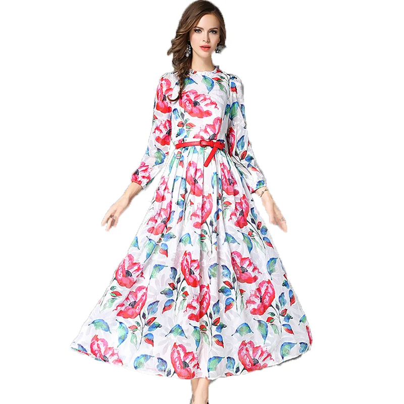 New 2017 Women Vintage Floral Print Beach Long Dress Autumn Slim Long Sleeve Boho Style Maxi Dress Fashion Party Robe Vestidos long-floral-maxi : image New 2017 Women Vintage Floral Print Beach Long Dress Autumn Slim Long Sleeve Boho Style Maxi Dress Fashion Party Robe Vestidos long-floral-maxi