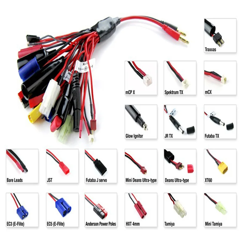

19 in 1 Charging Cable RC For lipo Battery Connector Adapter Parts Tool Accessories Converter Durable