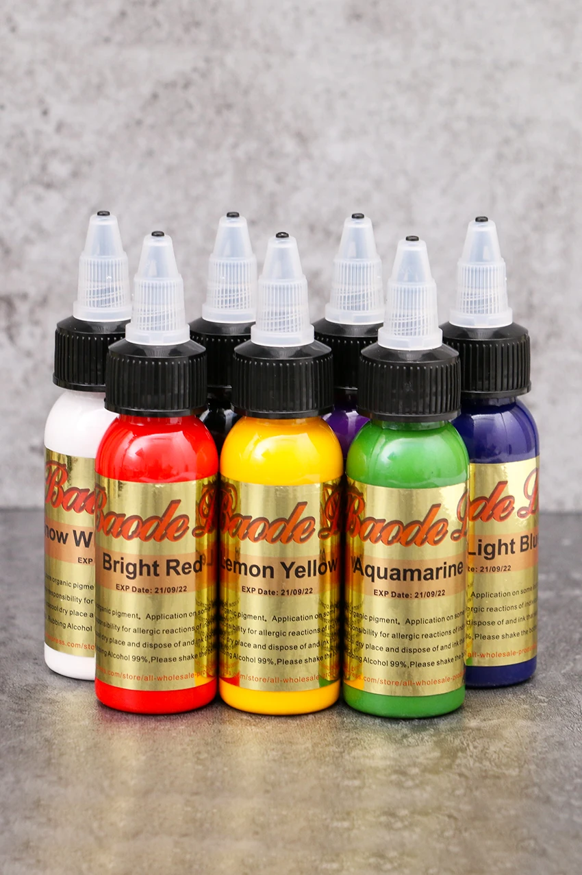 

14 Color Set High Grade Tattoo Ink 30ml / Bottle Natural Pigment Permanent Makeup Professional Beauty Art Tattoo Supplies