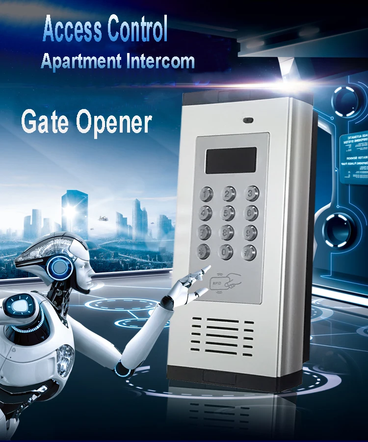 3G GSM Apartment Intercom Access Control System Support to Open Door by Phone Call RFID SMS Command Remote Control Gate Opener_F0