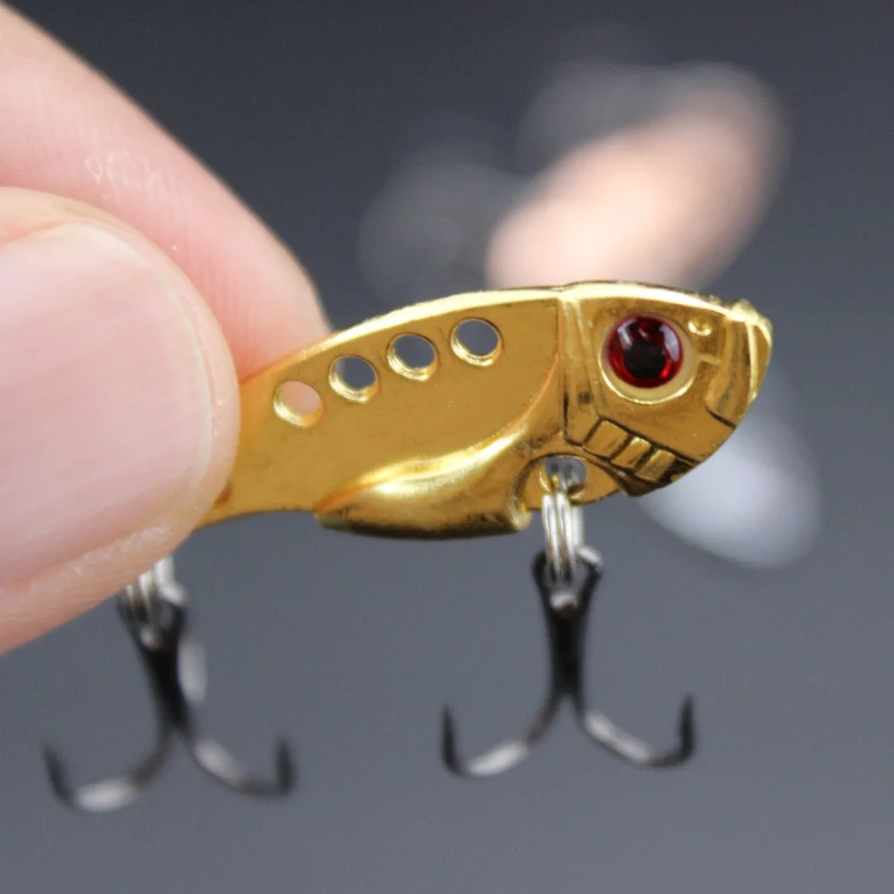 10PCSlot Random Color Metal Lure VIB 3.5cm 3g Vibrations Spoon Lures Fishing Lure bait Bass Lure bait artificial bait cicada