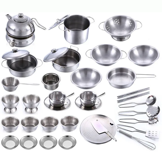 Kids Kitchen Utensils Play House Cooking Toys More Style Stainless Kids Kitchen Utensils Play House Cooking Toys More Style Stainless Steel Pots Pans Tools Pretended