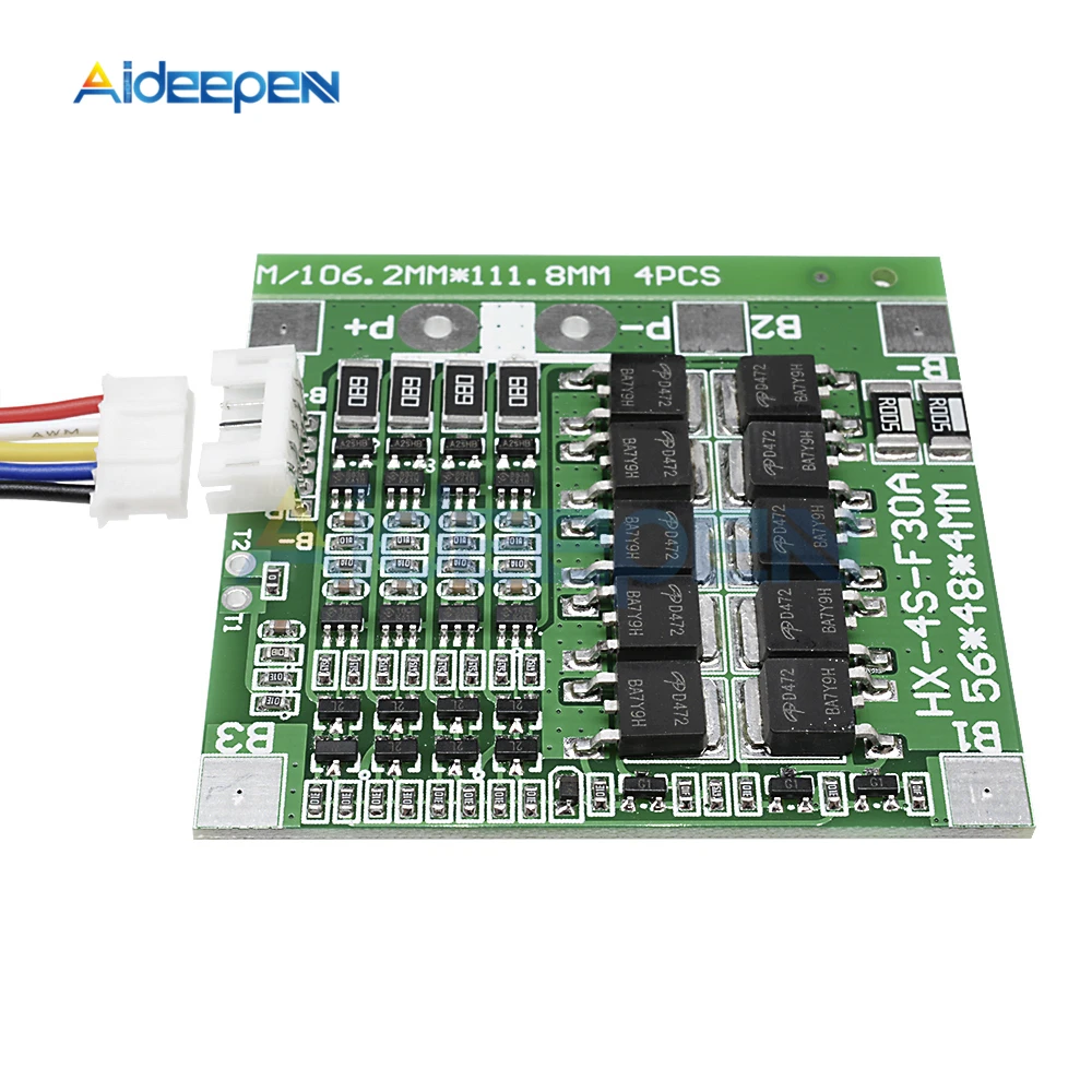 4S 30A 14,8 V литий-ионная батарея 18650 BMS пакеты Щит защиты печатной платы баланс интегральные схемы 56x45x3mm