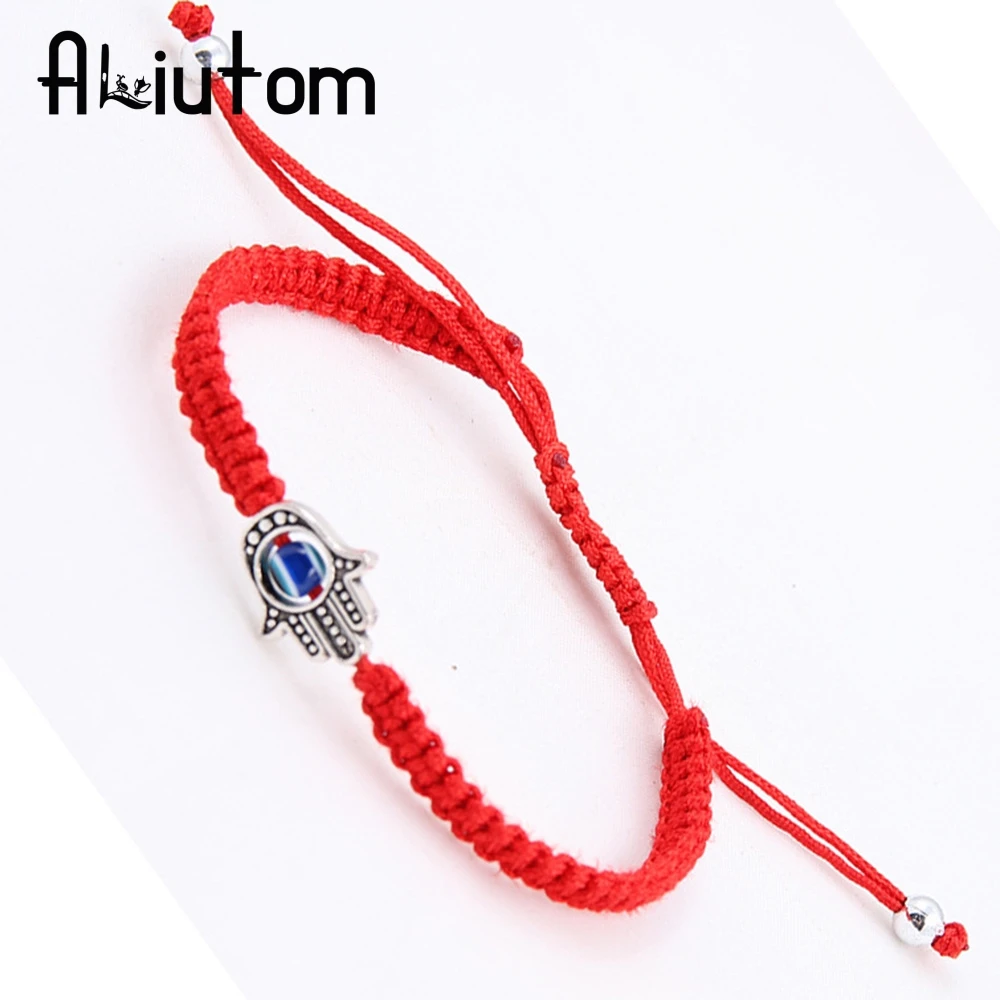 ALIUTOM 1 шт. Красная Нить Хамса рука сглаза счастливый кабала Бохо фестиваль