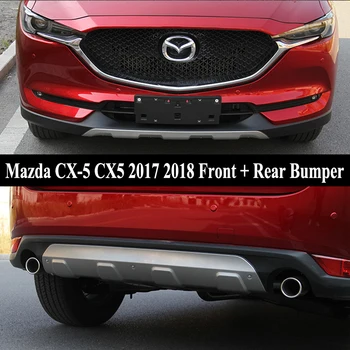 

Fit For Mazda CX-5 CX5 2017 2018 2019 2020 Front + Rear Bumper Diffuser Bumpers Lip Protector Guard skid plate Stainless steel