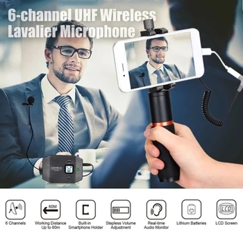 

Comica Cvm-Ws50(B) 6-Channel Uhf Wireless Smartphone Lavalier Microphone System 197Ft Range with Phone Holder + Grip + Carry B