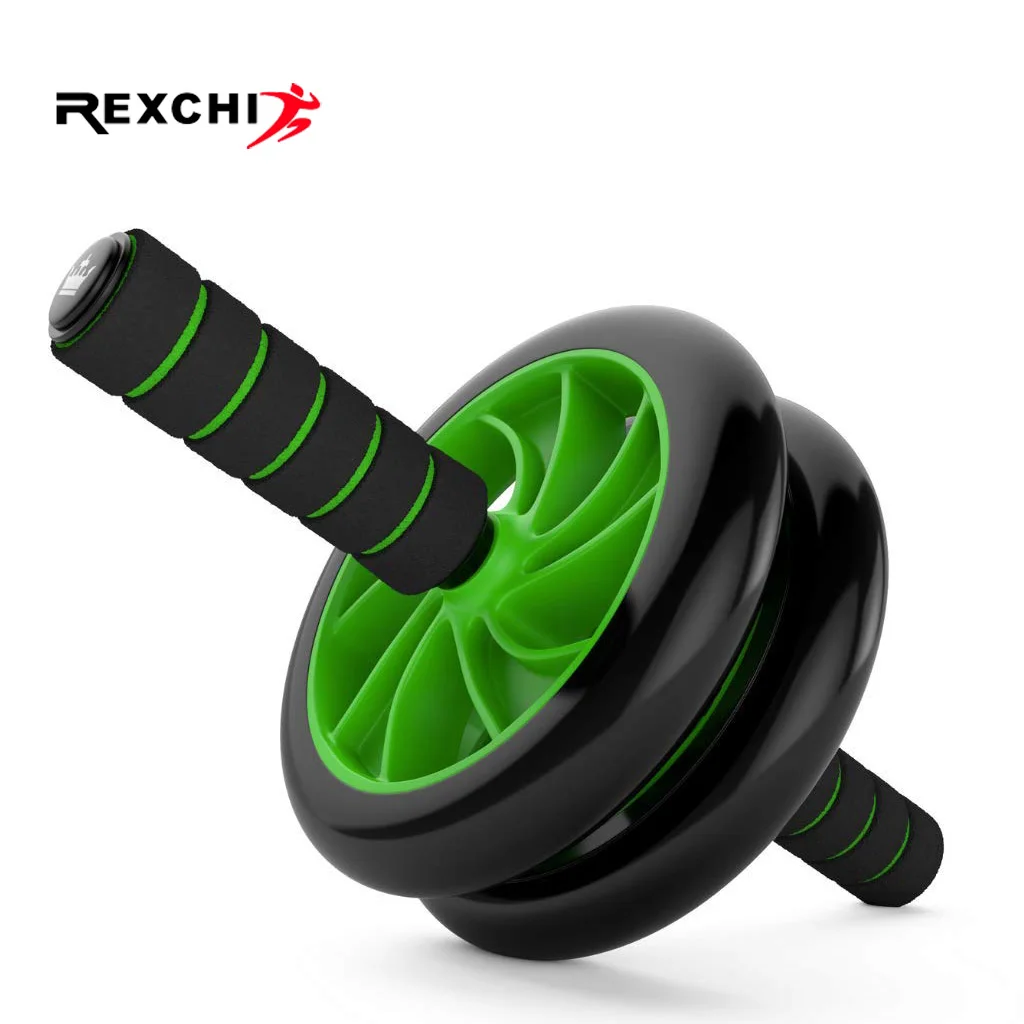 

REXCHI Abdominal Ab Roller Home Gym Fitness Gear Abs Trainer with Mat Double Wheel Machine Muscle Exercise Workout Equipment