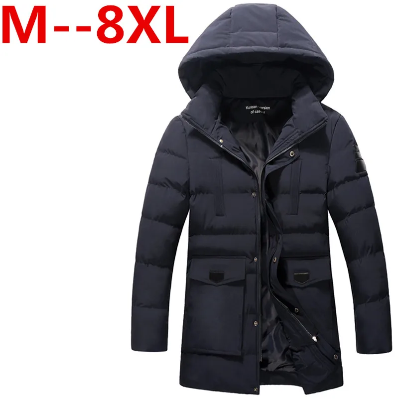Big Guy Store 9XL 8XL 7X 6XL Oversized Casual Hood Green Military Parka Men 2016 Winter