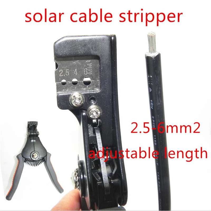 5 шт./лот) солнечной разделки кабеля инструмент для зачистки кабеля для 2,5/4/6mm2(14-10AWG) Солнечные кабели