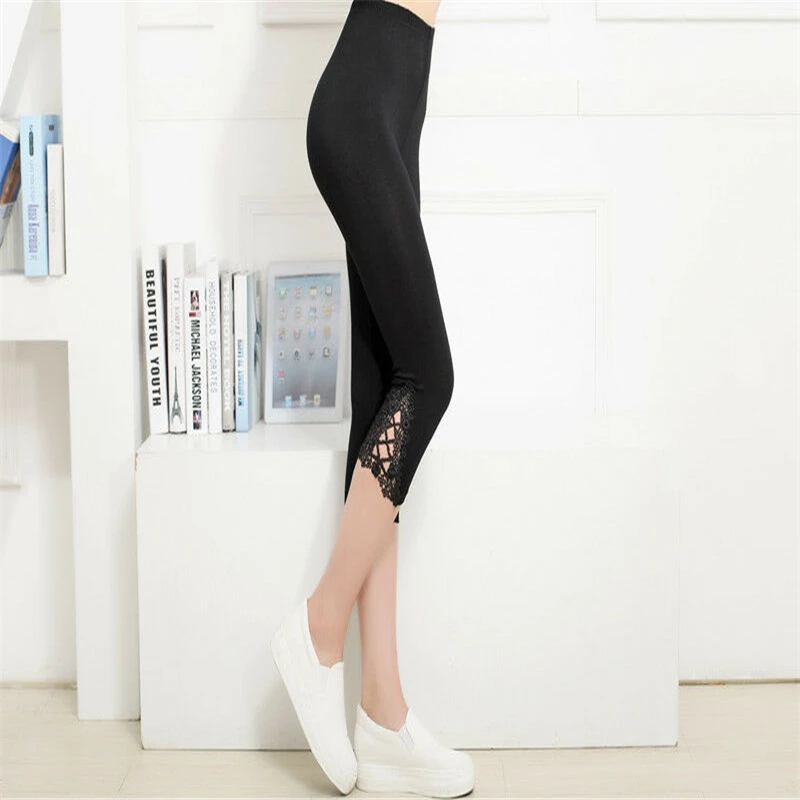 Women Lace Cropped 3/4 Leggings Active Capri Length Slim Pants Trousers Display New Woman Leggings Soft Thin Lace Floral Pants Women Lace Cropped 3/4 Leggings Active Capri Length Slim Pants Trousers Display New Woman Leggings Soft Thin Lace Floral Pants