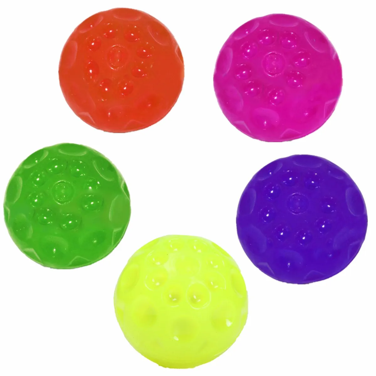 6cm Light Up Flashing Light Bouncing Meteor Soft Stress Ball Kids Boys