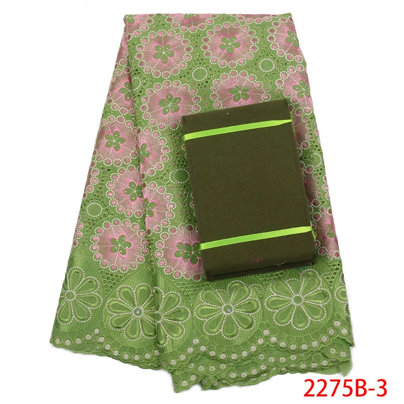 

Nigerian Swiss Voile Lace Fabric High Quality With Stones Swiss Voile Lace In Switzerland African Fabric And Aso Oke AMY2275B-2