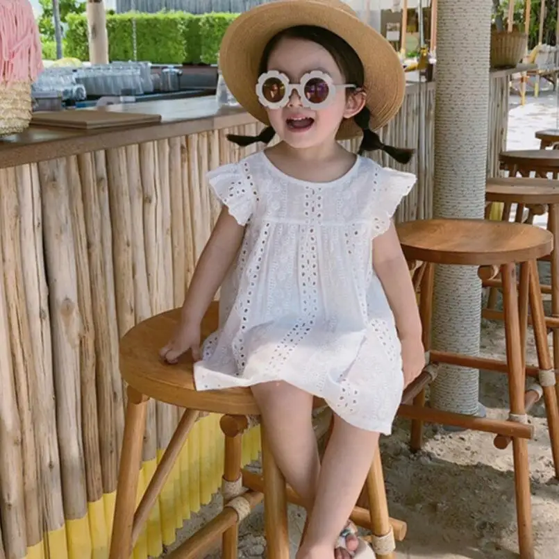 Летний сарафан; пляжное платье принцессы для девочек; однотонное платье; Vestido; одежда для маленьких детей; Детские праздничные платья для девочек