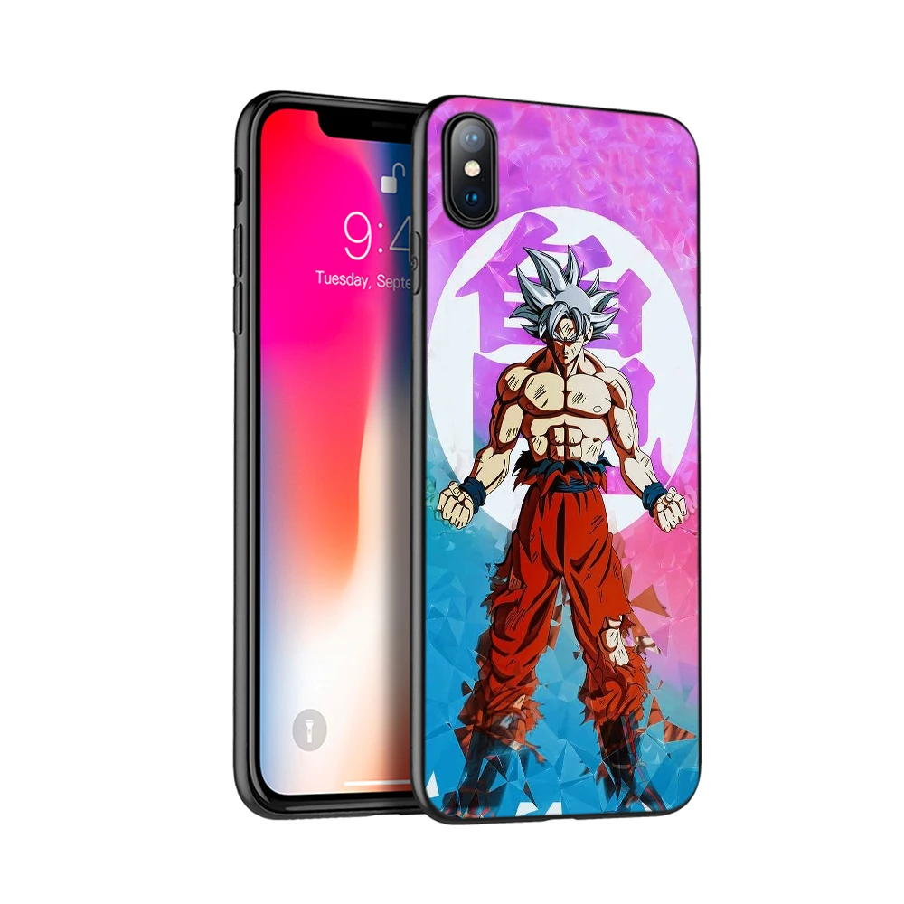 Черный ТПУ чехол для iphone 5 5s se 6 6s 7 8 plus x 10 силиконовый XR XS 11 pro MAX super vegeta saiyan|Бамперы| |