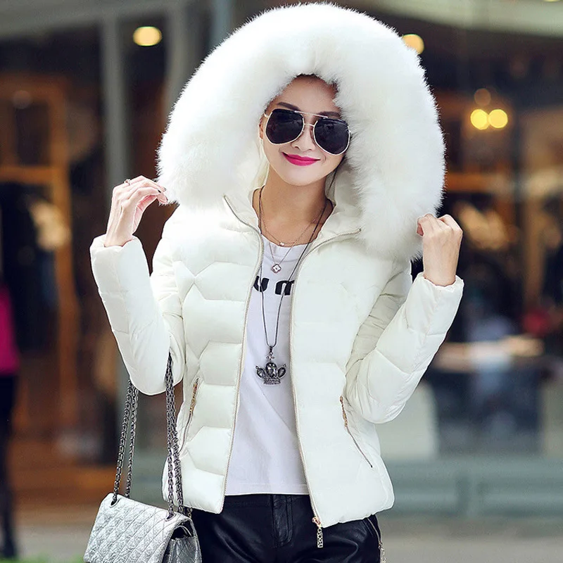 

2017 Autumn winter New fashion women short paragraph cotton ladies cotton jacket large size hooded jacket thickening top Y329